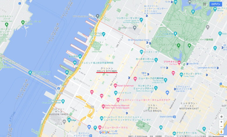 NYのアパートの地図（ヘルズキッチン）